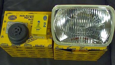 126 and 201Hella H4 Square Headlights